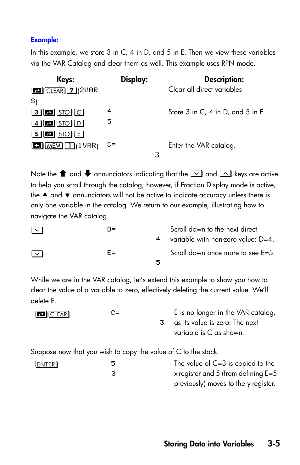 C d e | HP 35s Scientific Calculator User Manual | Page 69 / 382