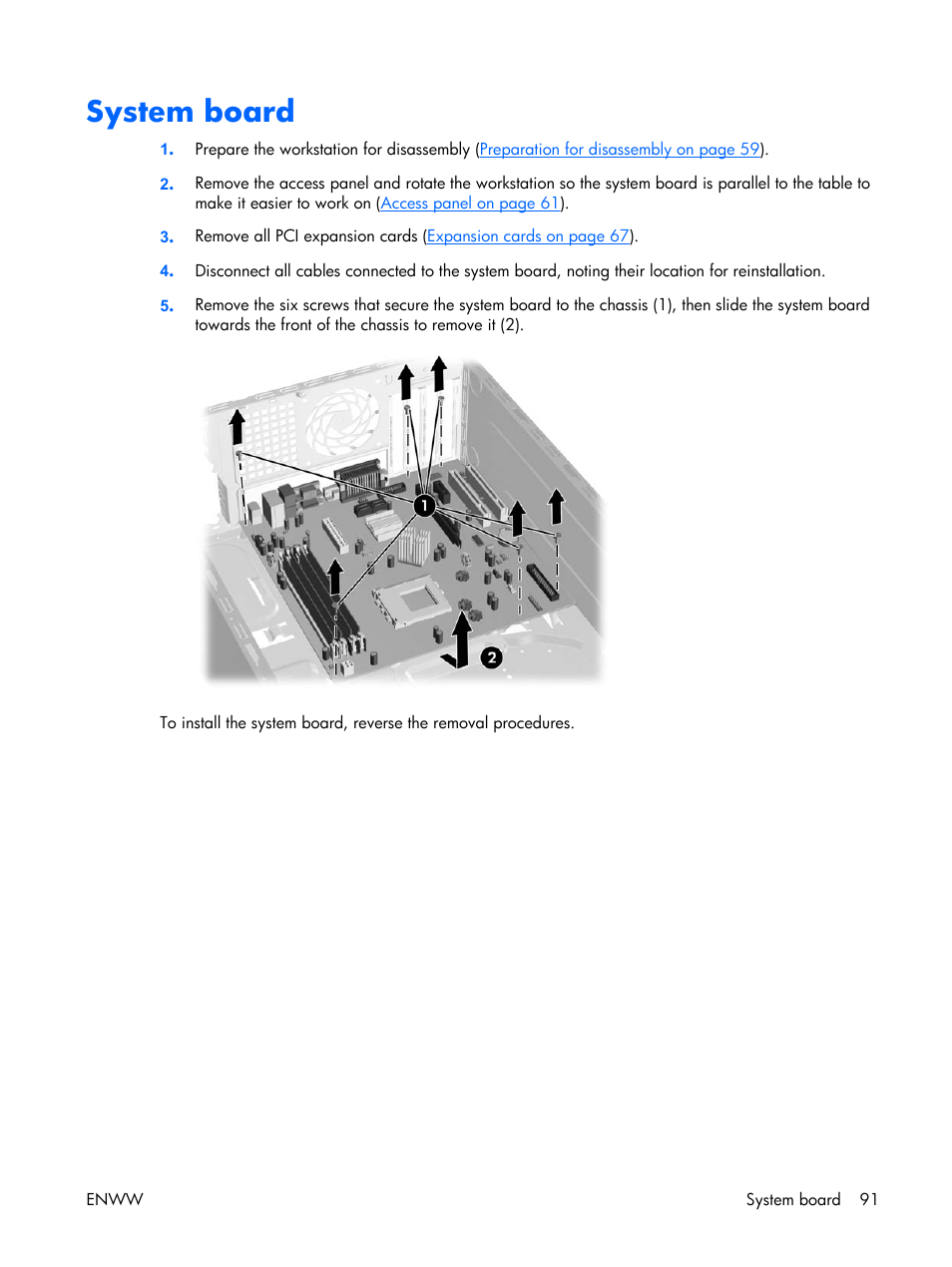 System board | HP XW3400 User Manual | Page 101 / 182