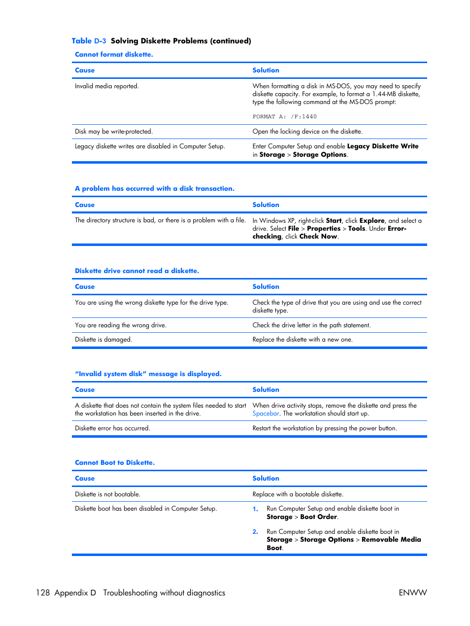 HP XW3400 User Manual | Page 138 / 182