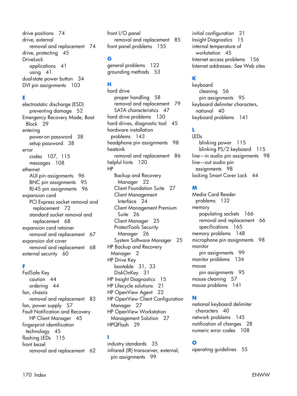 HP XW3400 User Manual | Page 180 / 182