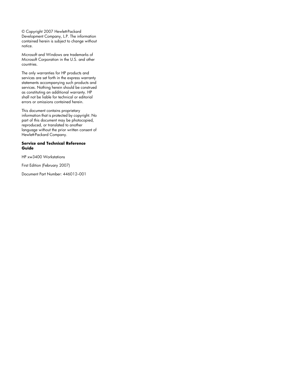HP XW3400 User Manual | Page 2 / 182
