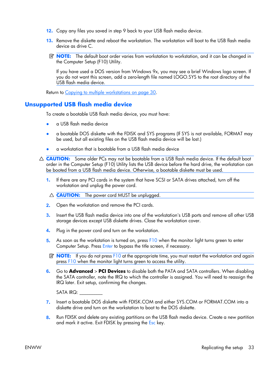 Unsupported usb flash media device, Unsupported usb | HP XW3400 User Manual | Page 43 / 182