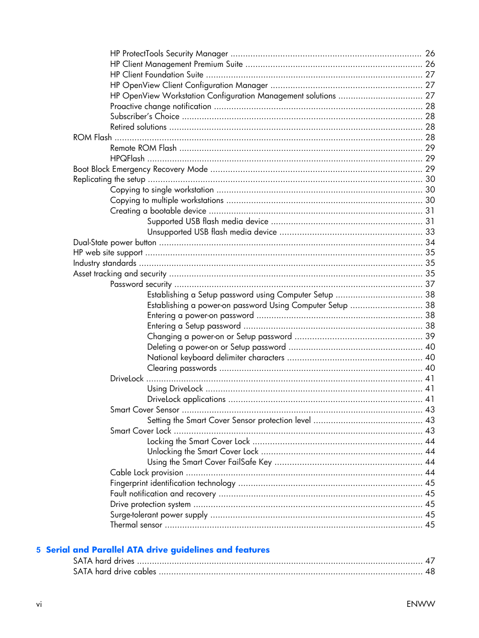 HP XW3400 User Manual | Page 6 / 182