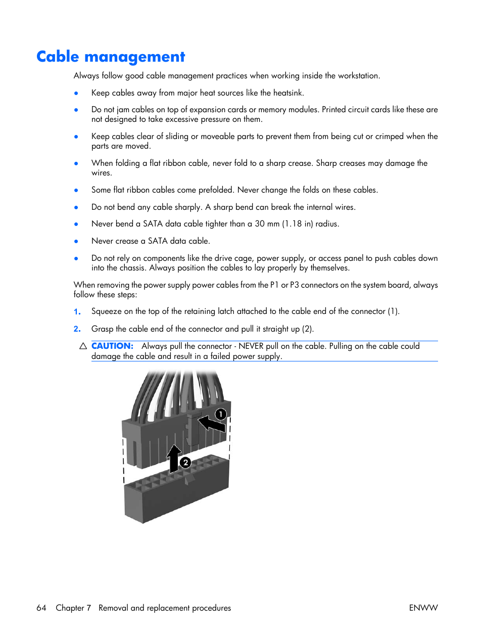 Cable management | HP XW3400 User Manual | Page 74 / 182