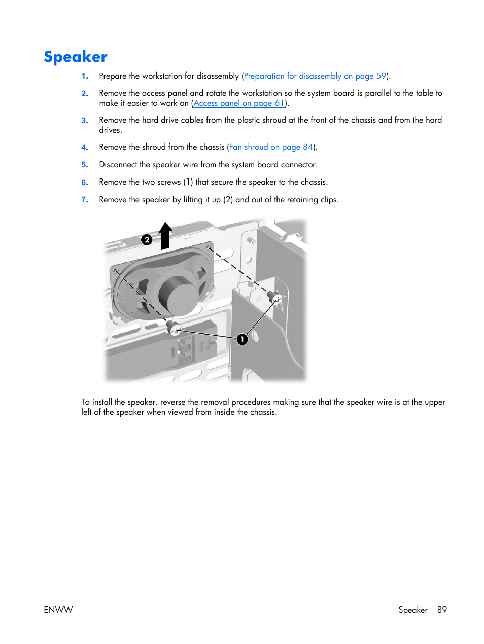 Speaker | HP XW3400 User Manual | Page 99 / 182
