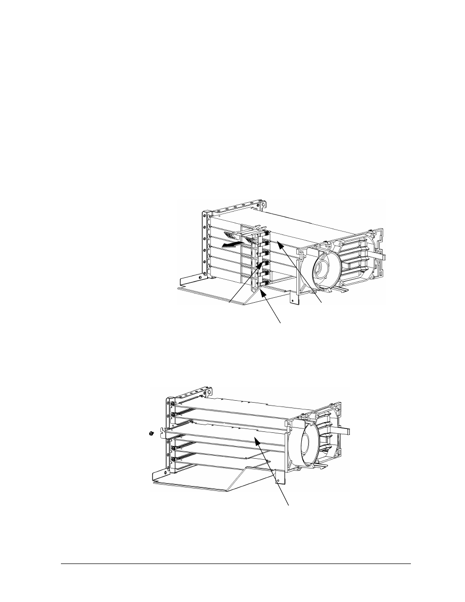 Removing i/o cards, Figure413. removing the i/o card retainer, Figure414. removing the i/o card | HP B1000 User Manual | Page 107 / 239