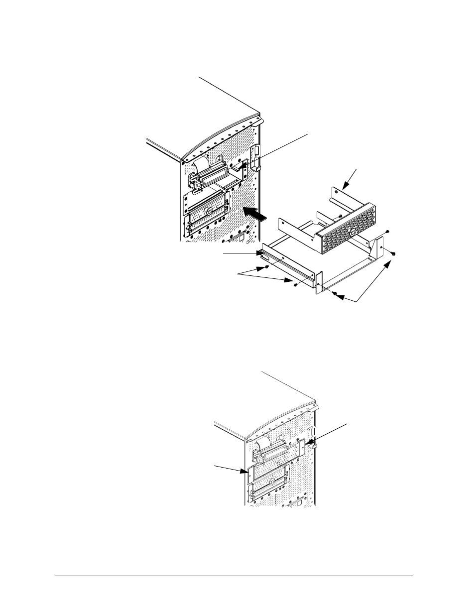 Figure432. installing the cd drive blank, Figure433. tightening the bracket screws | HP B1000 User Manual | Page 124 / 239
