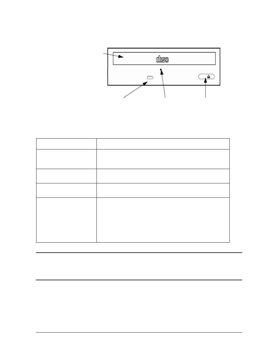 Storage device:cd drive, Table, Table11. cd drive controls | Table heading, Table row, Control/feature, Purpose, Table body, Eject button, Emergency eject | HP B1000 User Manual | Page 23 / 239