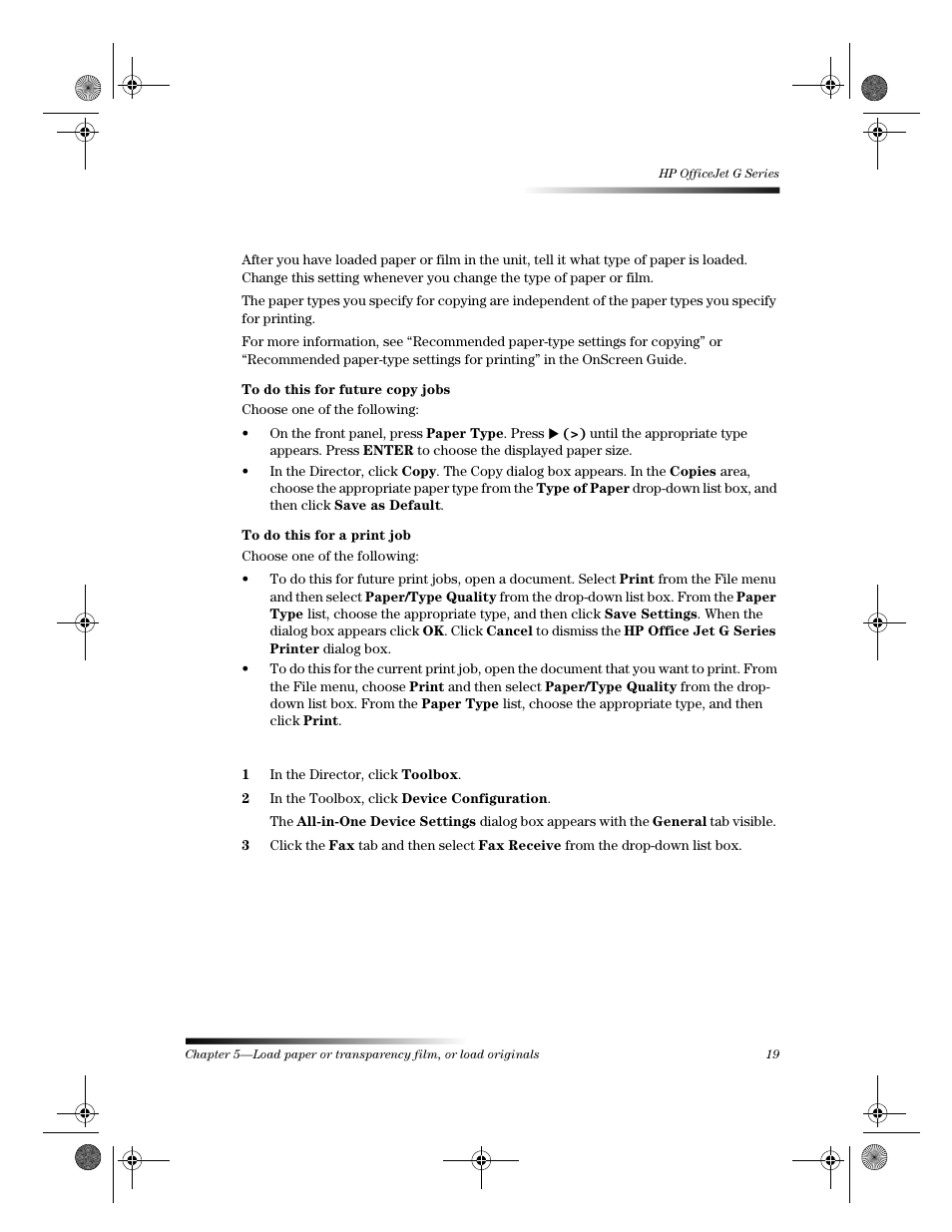 Set the paper type | HP C6734A User Manual | Page 23 / 58