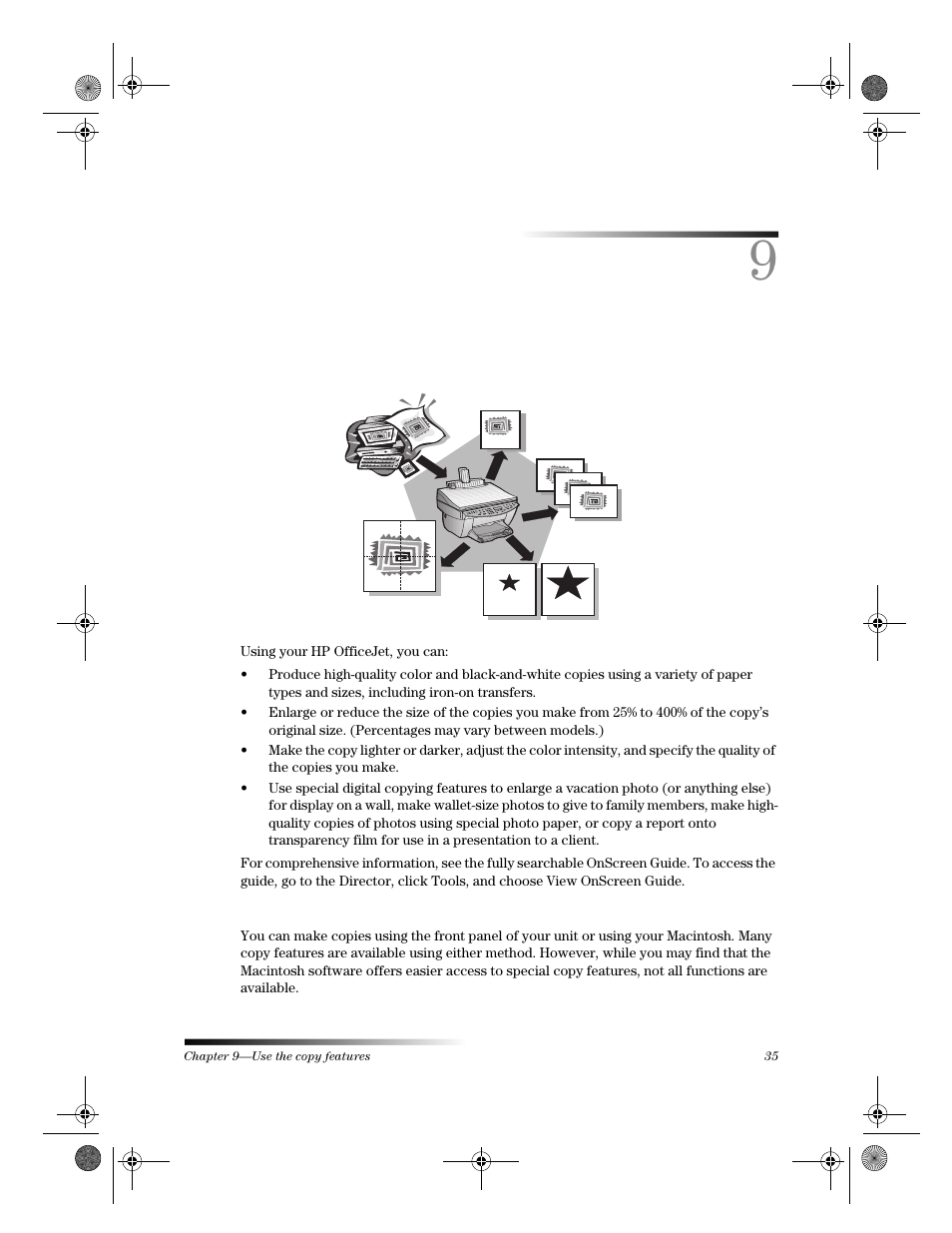 Use the copy features | HP C6734A User Manual | Page 39 / 58