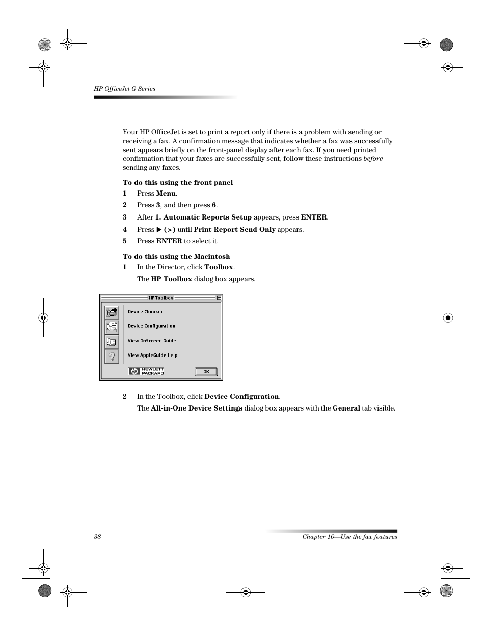 Enable fax confirmation | HP C6734A User Manual | Page 42 / 58