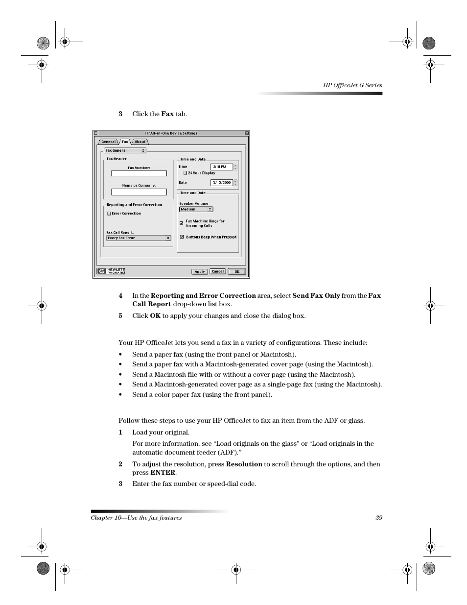 Send a fax | HP C6734A User Manual | Page 43 / 58