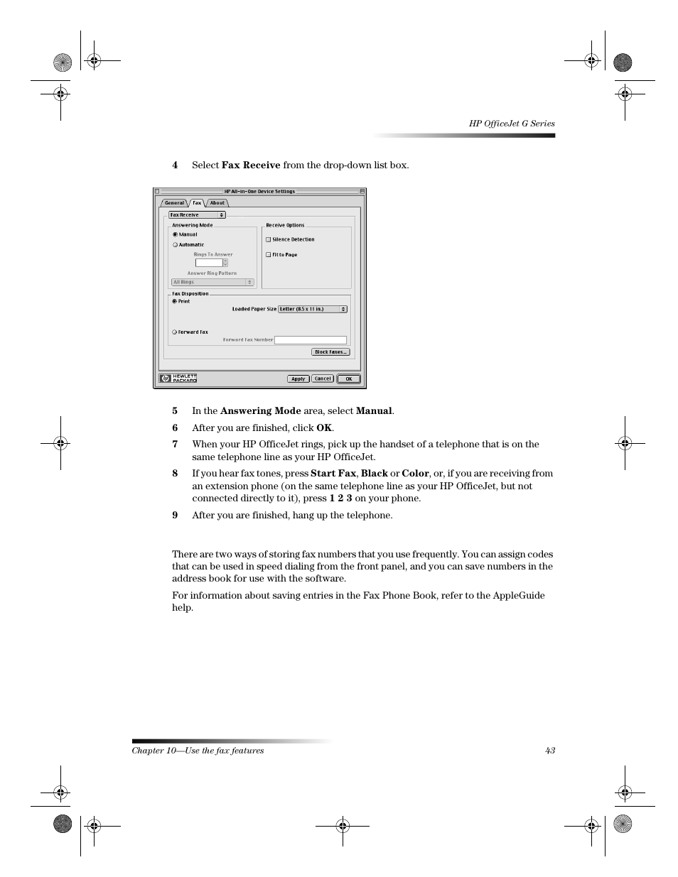 Save frequently used fax numbers | HP C6734A User Manual | Page 47 / 58