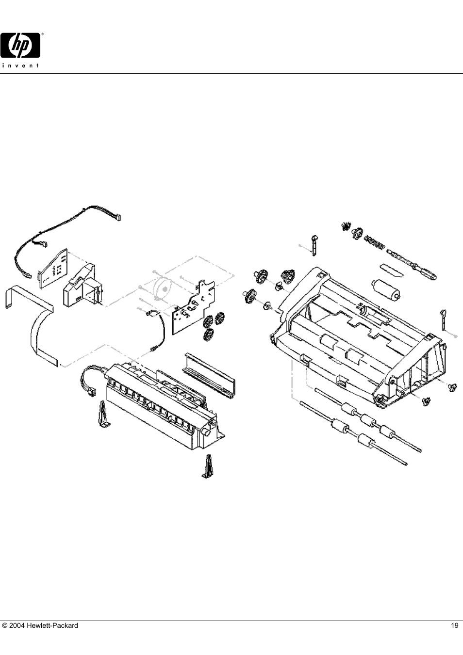 Officejet t65, Hp parts reference guide, Lower adf assembly | HP C5374-60004 User Manual | Page 19 / 31