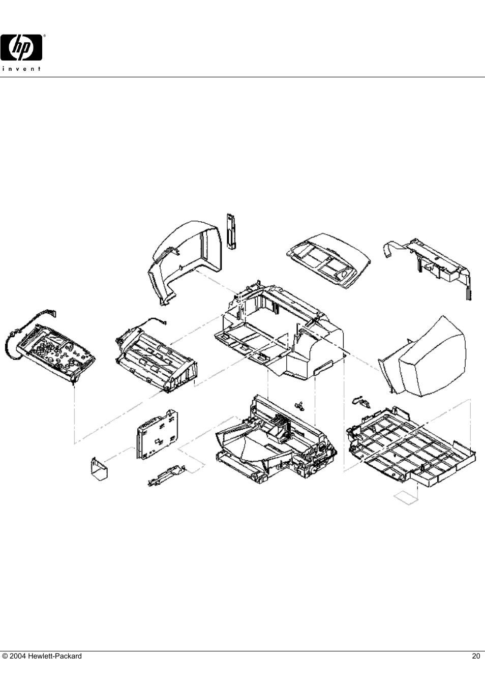 Officejet t65, Hp parts reference guide, Main internal assemblies | HP C5374-60004 User Manual | Page 20 / 31