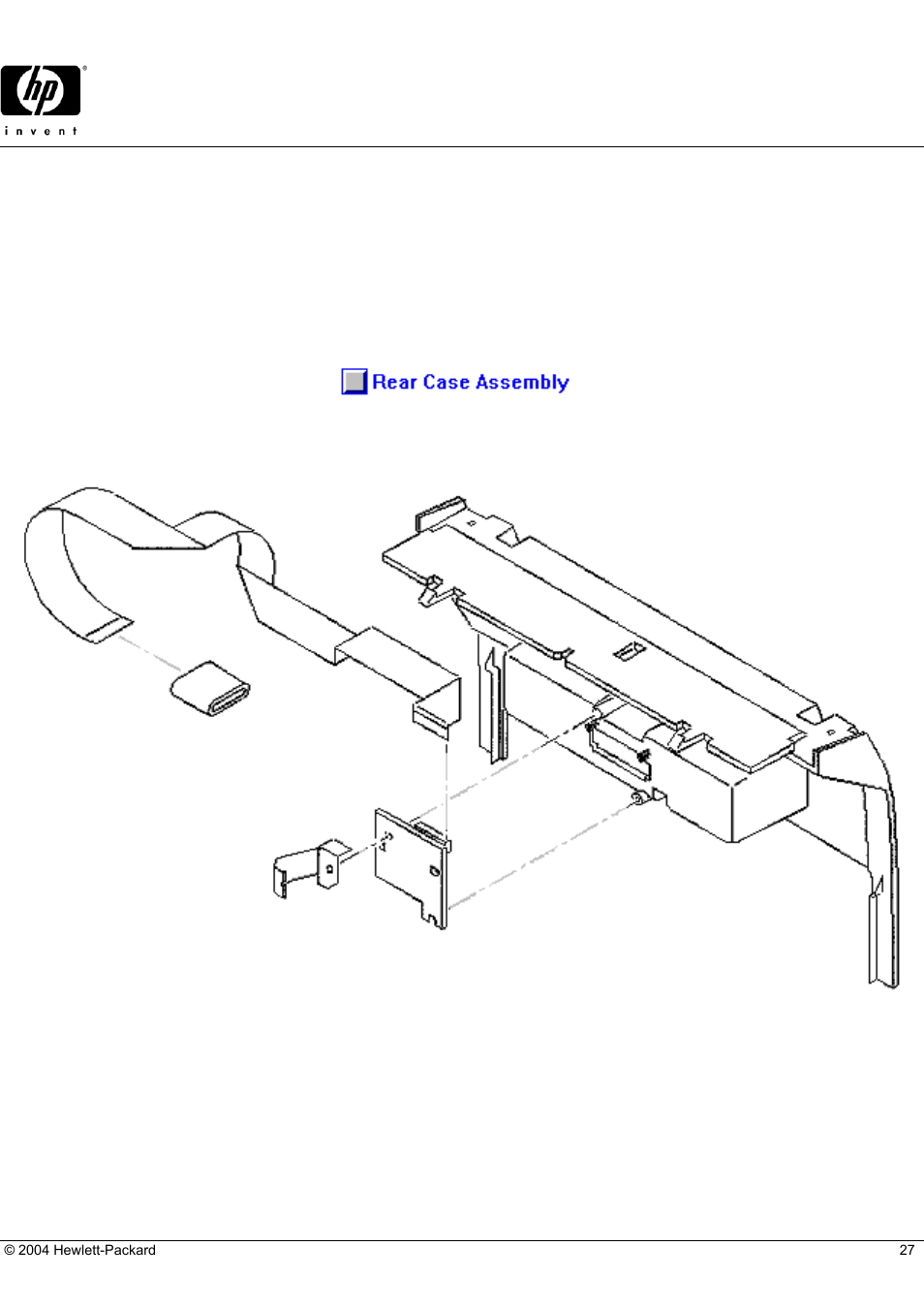 Officejet t65, Hp parts reference guide, Rear case assembly | HP C5374-60004 User Manual | Page 27 / 31