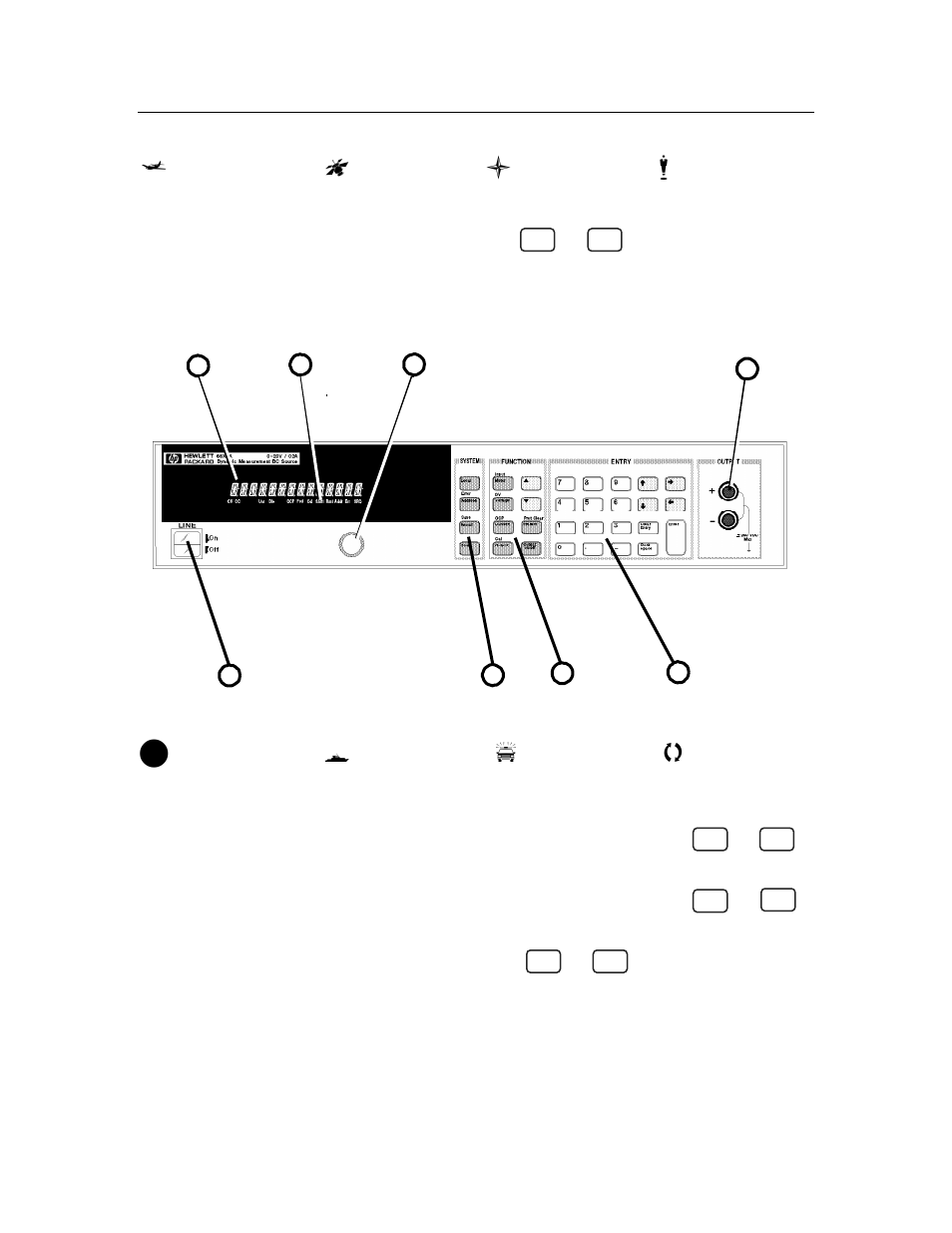 The front panel - at a glance | HP 6633B User Manual | Page 10 / 75