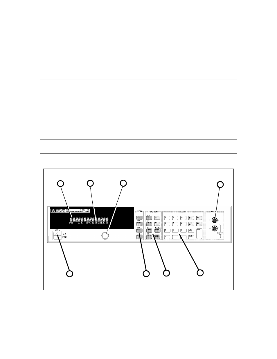 Front panel operation, Introduction, Front panel description | HP 6633B User Manual | Page 35 / 75