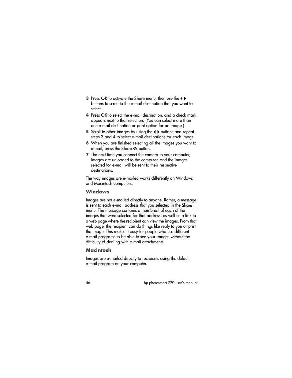 Windows, Macintosh | HP 720 Series User Manual | Page 46 / 88
