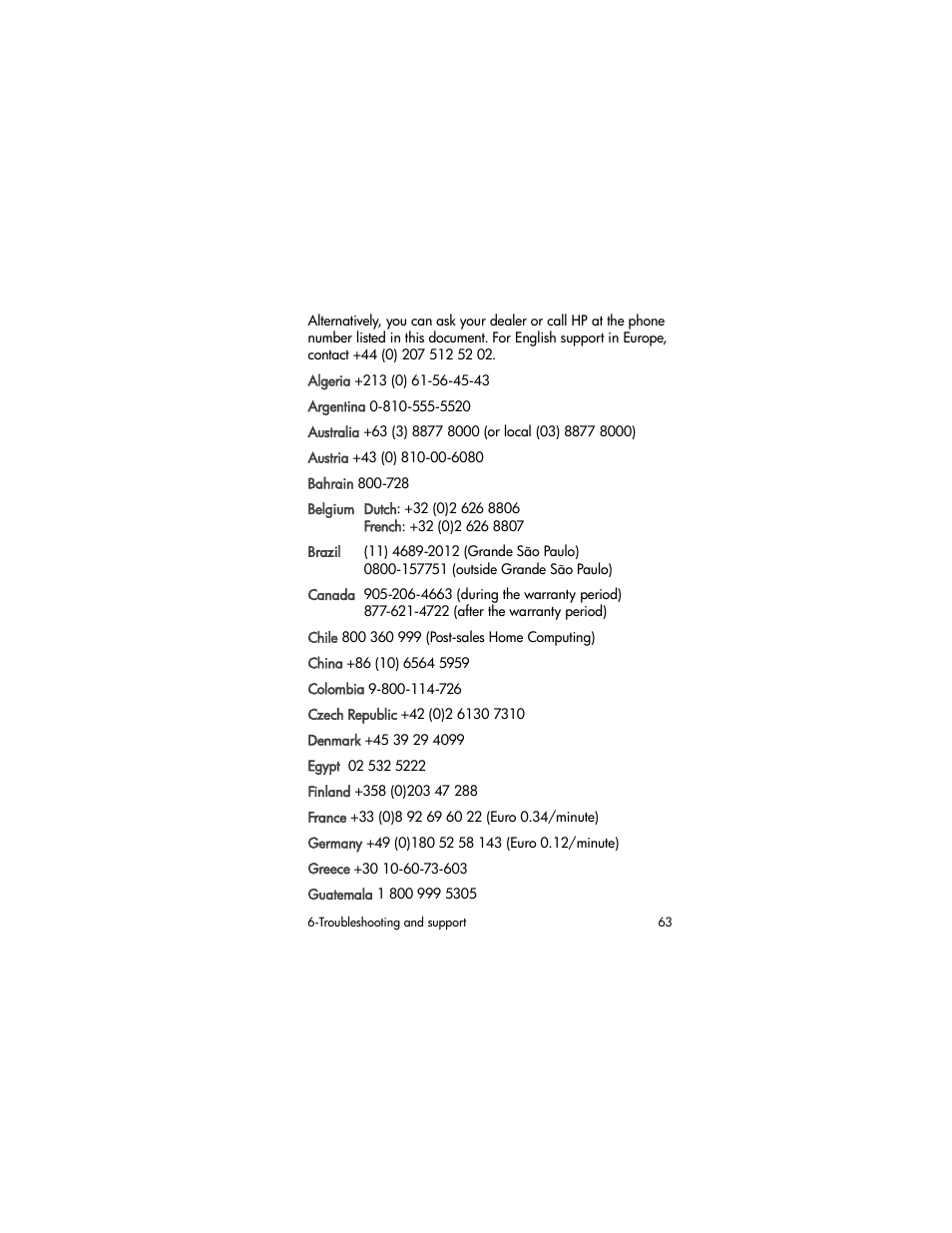 HP 720 Series User Manual | Page 63 / 88