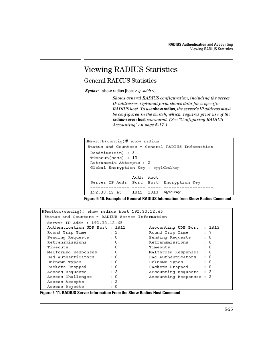 Viewing radius statistics, General radius statistics, Viewing radius statistics -25 | General radius statistics -25 | HP 2800 User Manual | Page 125 / 300