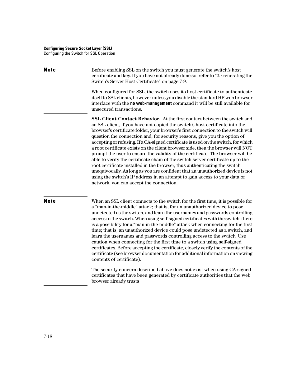 Ssl client contact behavior | HP 2800 User Manual | Page 178 / 300