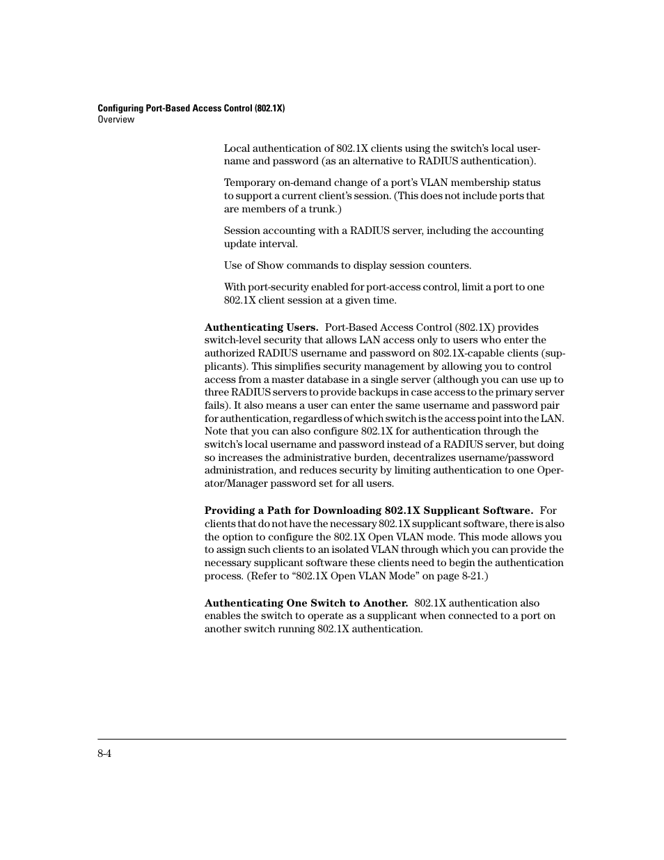Authenticating users, Authenticating one switch to another | HP 2800 User Manual | Page 186 / 300