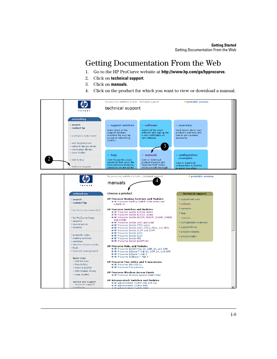 Getting documentation from the web, Getting documentation from the web -9 | HP 2800 User Manual | Page 21 / 300