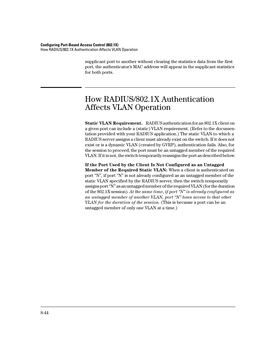 Static vlan requirement | HP 2800 User Manual | Page 226 / 300