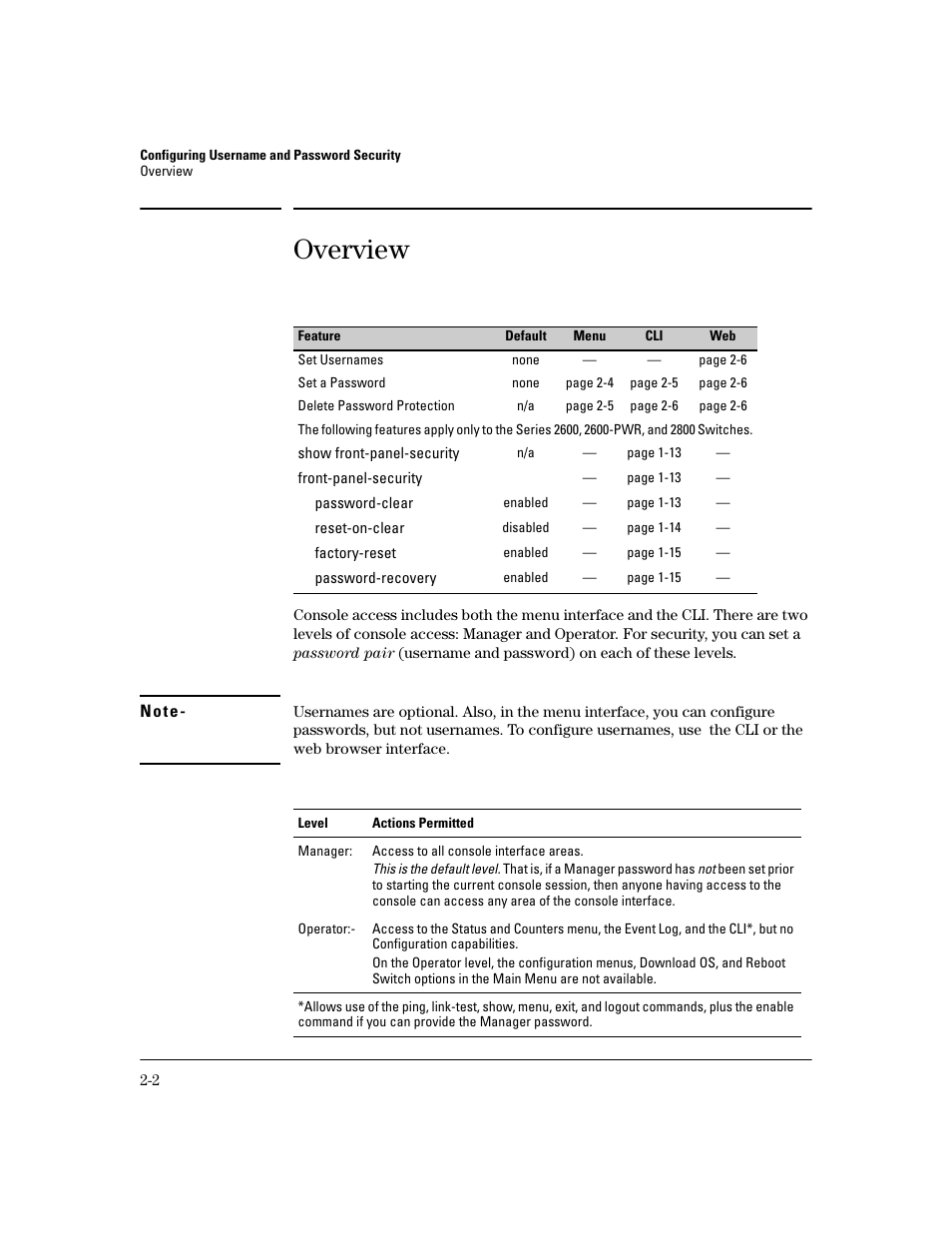 Overview, Overview -2 | HP 2800 User Manual | Page 26 / 300