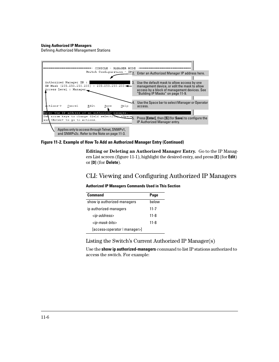 Editing or deleting an authorized manager entry | HP 2800 User Manual | Page 284 / 300