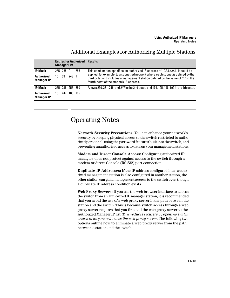 Operating notes, Operating notes -13 | HP 2800 User Manual | Page 291 / 300