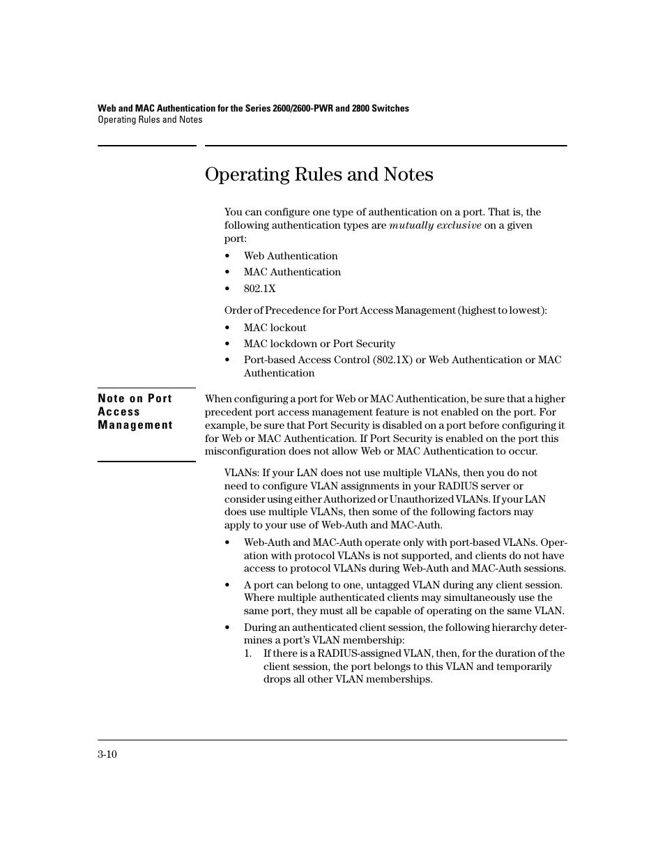Operating rules and notes, Operating rules and notes -10 | HP 2800 User Manual | Page 54 / 300