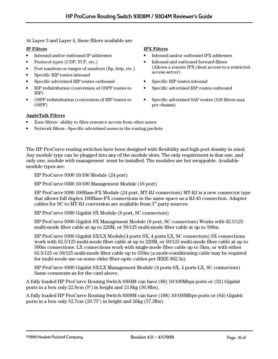 Layer€3 and layer€4 filtering, Flexibility, Layer 3 and layer 4 filtering | 8 flexibility | HP 9304M User Manual | Page 16 / 27