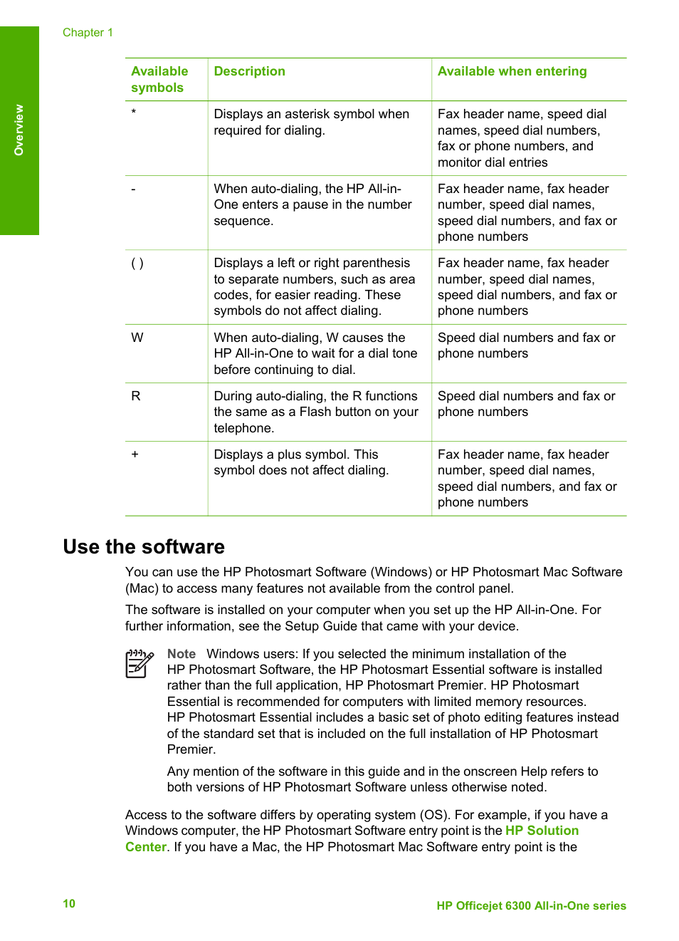 Use the software | HP 6300 User Manual | Page 13 / 167