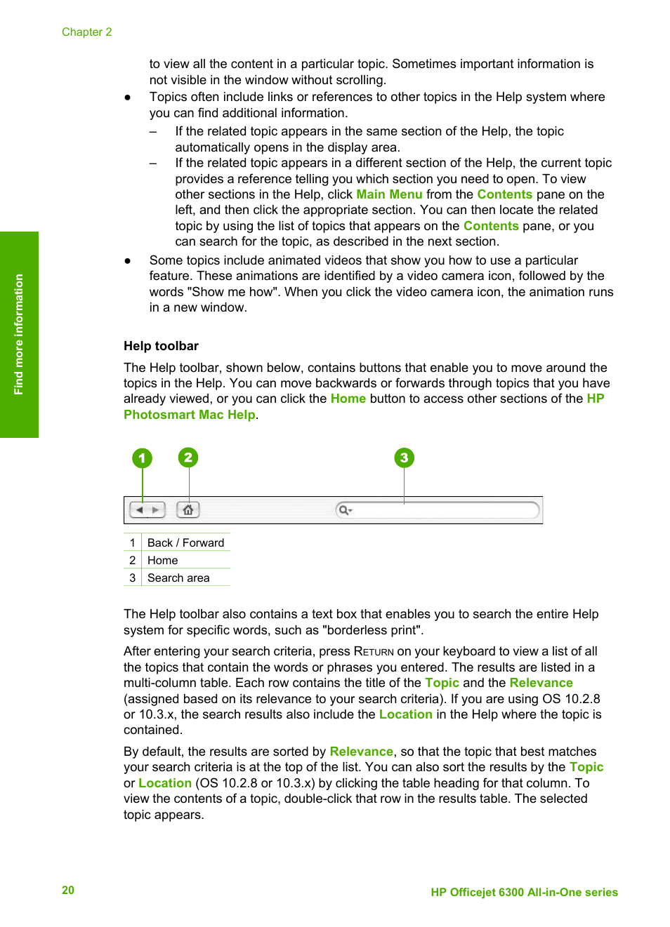 Help toolbar | HP 6300 User Manual | Page 23 / 167