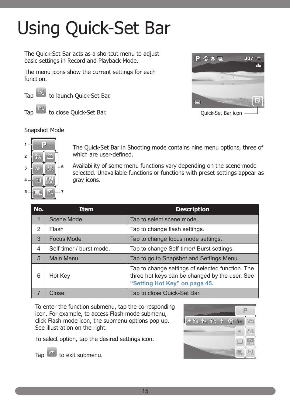 Using quick-set bar | HP PB360T User Manual | Page 24 / 64