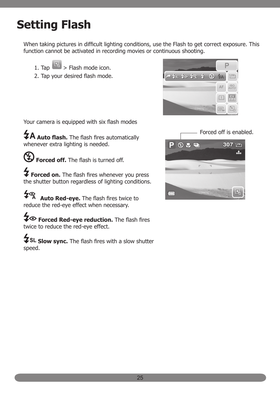 Setting flash | HP PB360T User Manual | Page 34 / 64