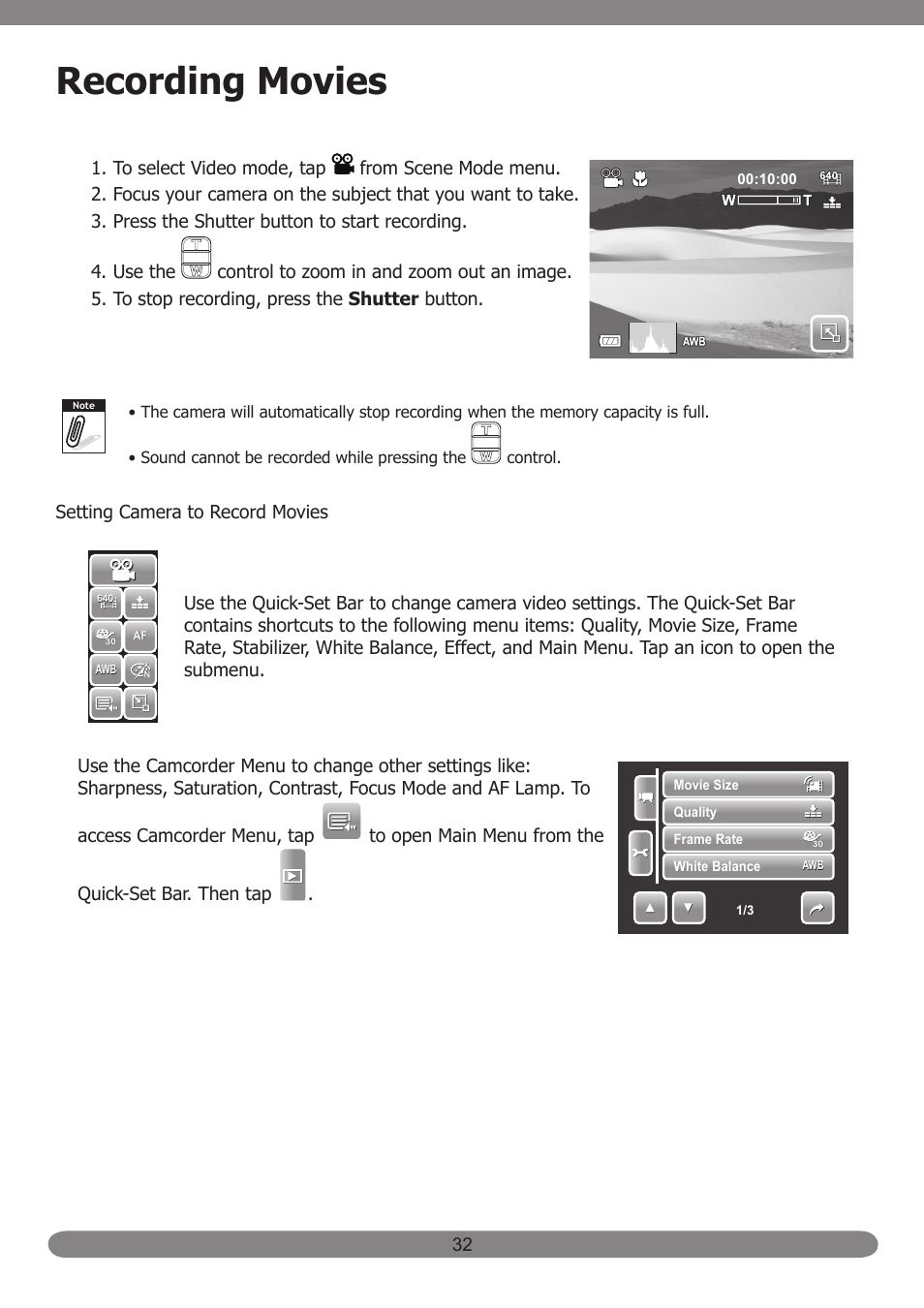 Recording movies | HP PB360T User Manual | Page 41 / 64