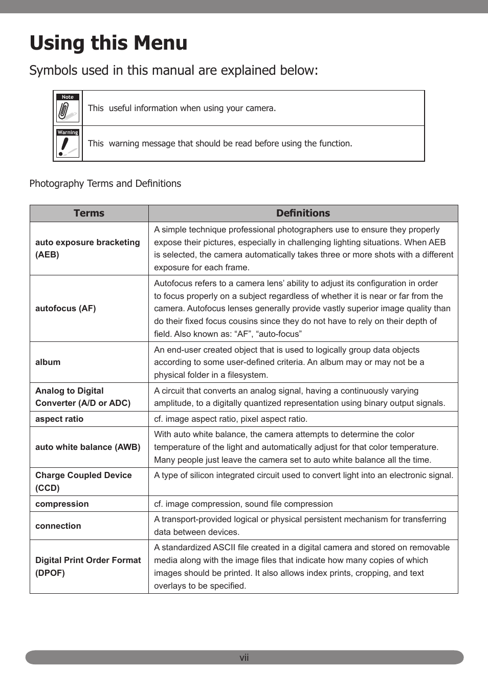 Using this menu, Symbols used in this manual are explained below | HP PB360T User Manual | Page 8 / 64