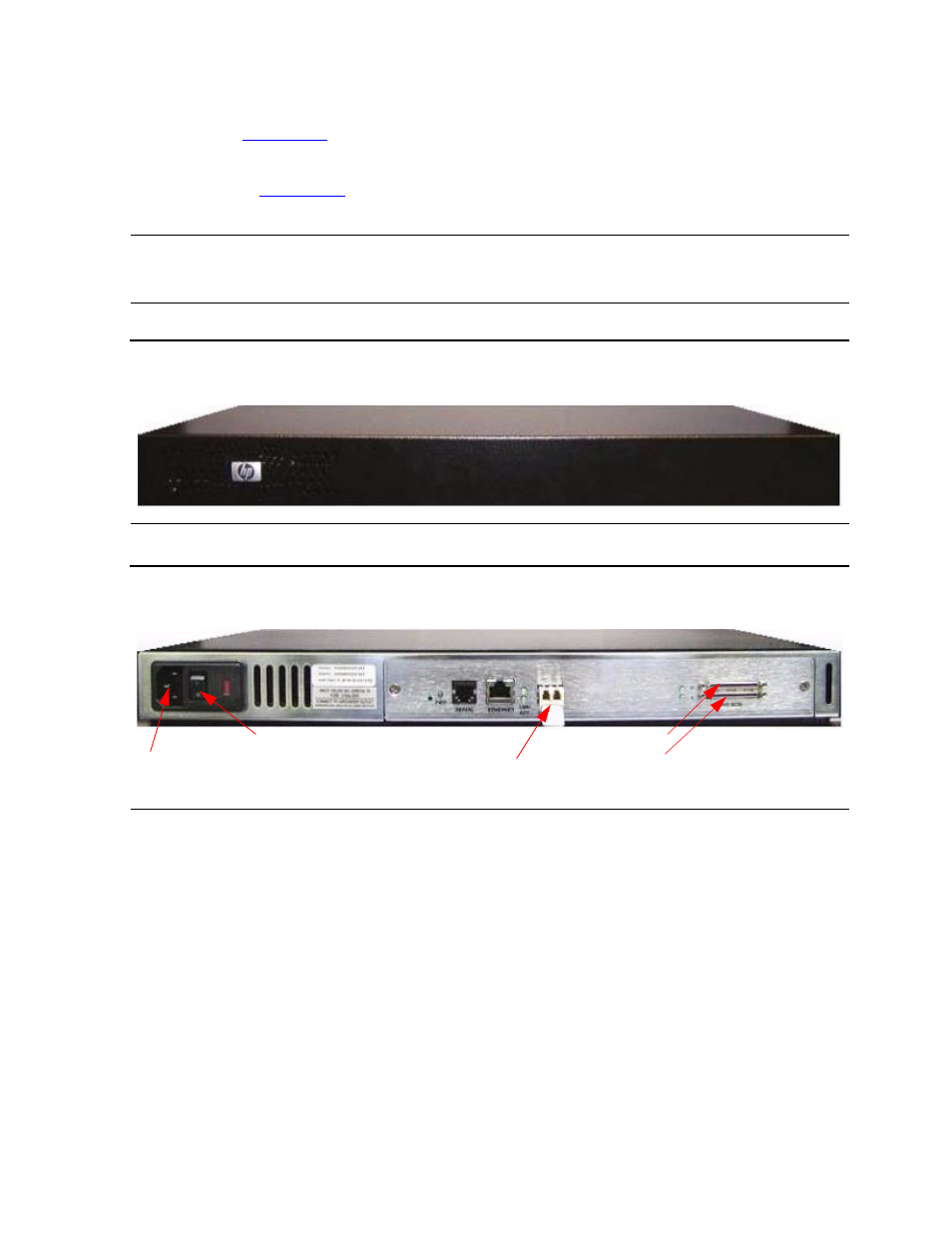 Figure 3-2, Front view of the fibre channel to scsi router, Figure 3-3 | Rear view of the fibre channel to scsi router | HP M8201R User Manual | Page 29 / 60