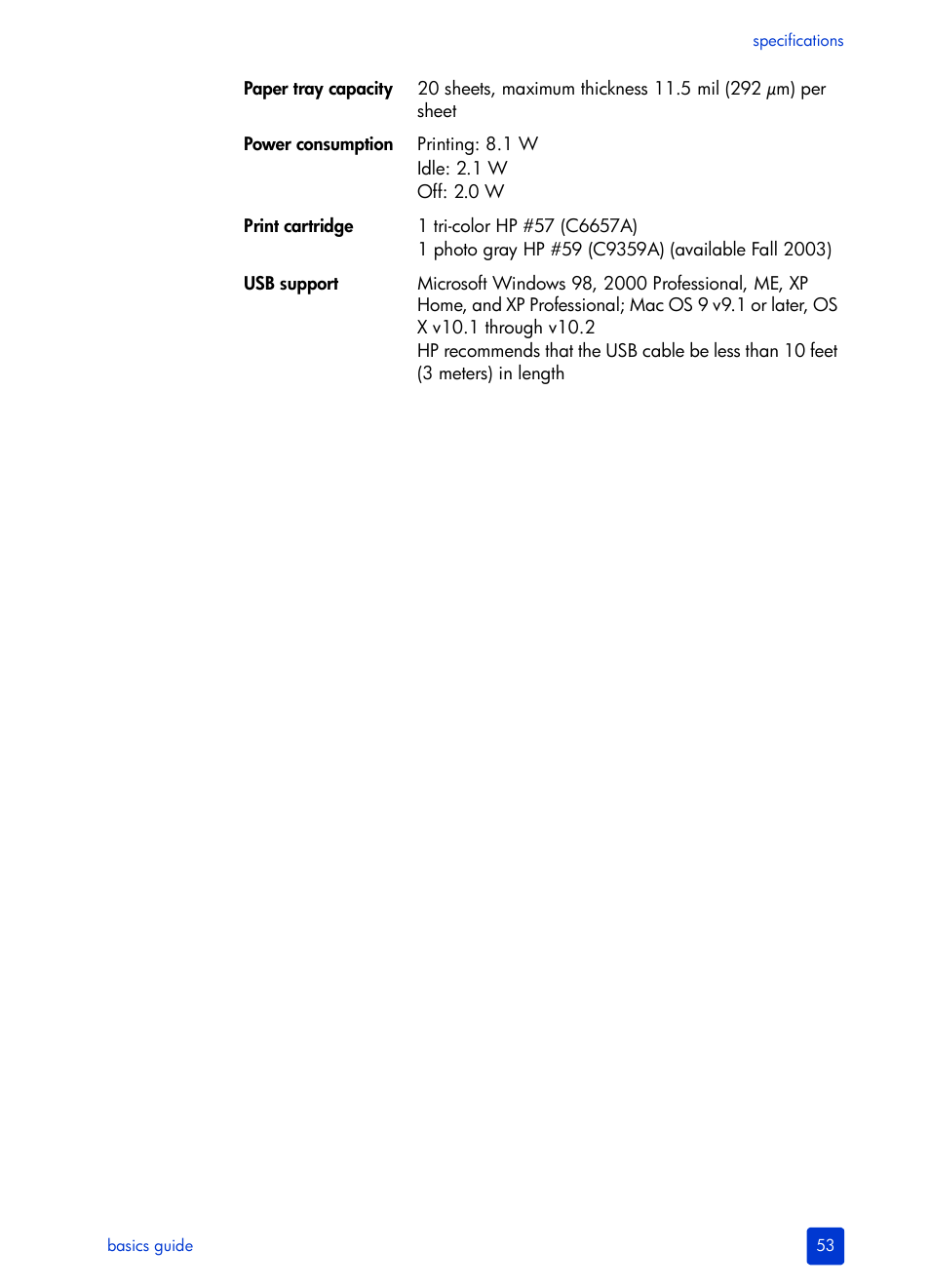 HP Photosmart 140 series User Manual | Page 57 / 64