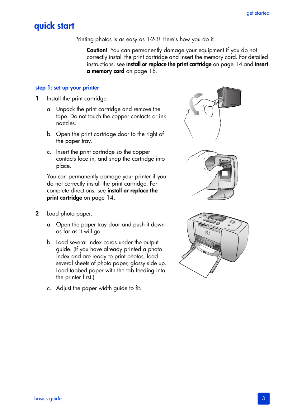 Quick start | HP Photosmart 140 series User Manual | Page 7 / 64
