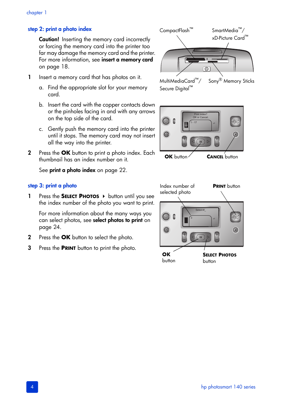 HP Photosmart 140 series User Manual | Page 8 / 64