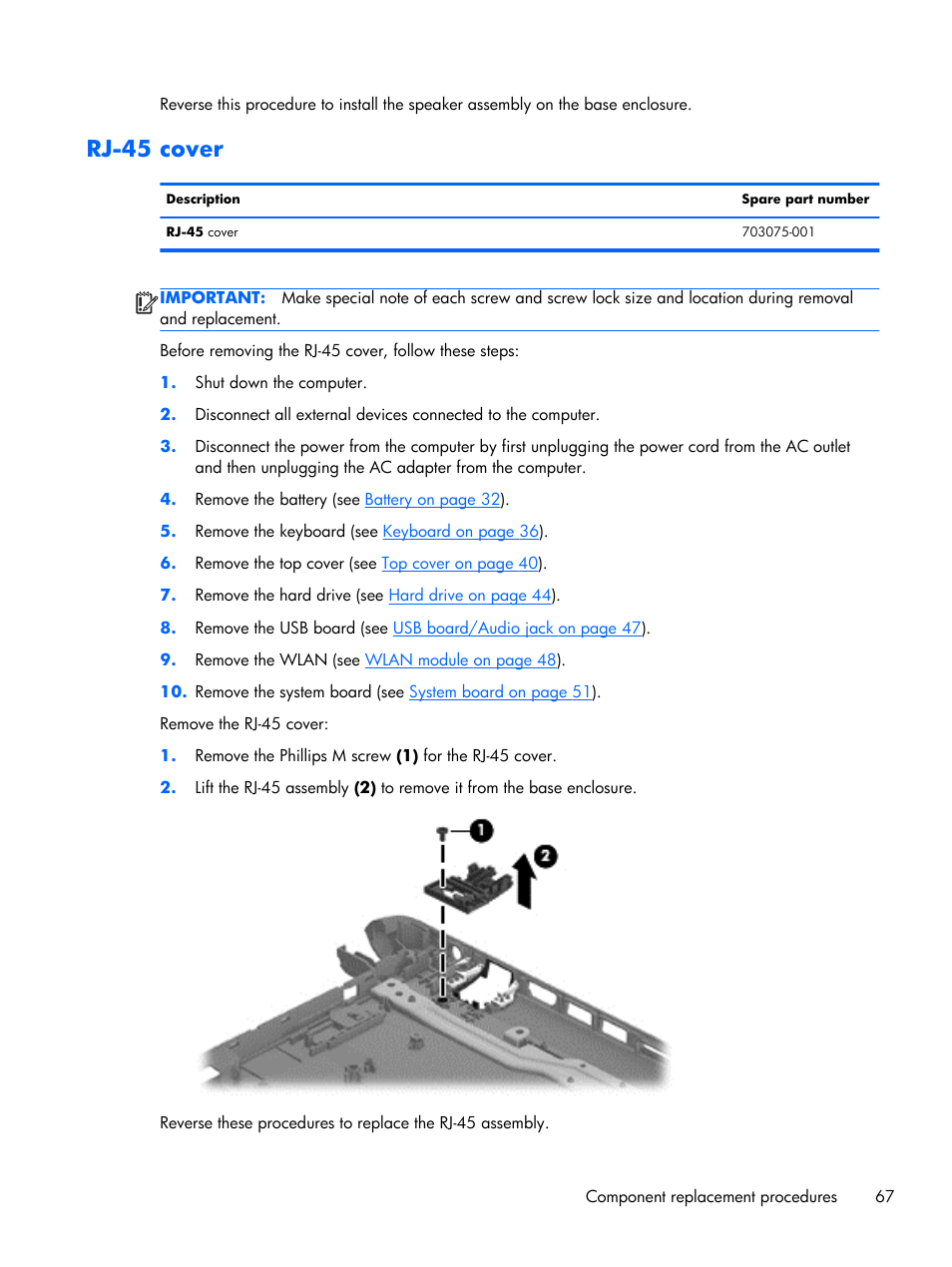 Rj-45 cover | HP 15 User Manual | Page 75 / 101