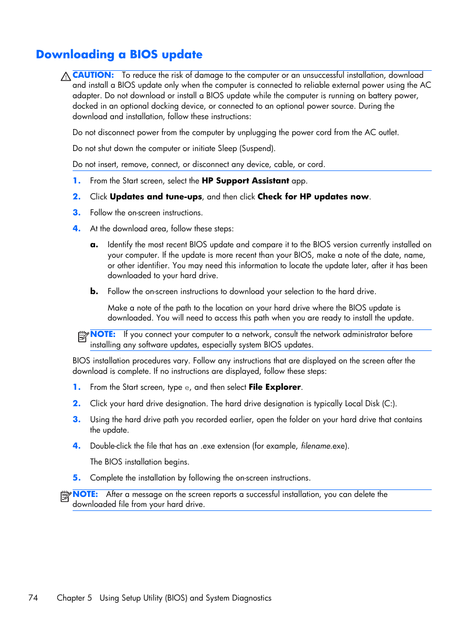 Downloading a bios update | HP 15 User Manual | Page 82 / 101