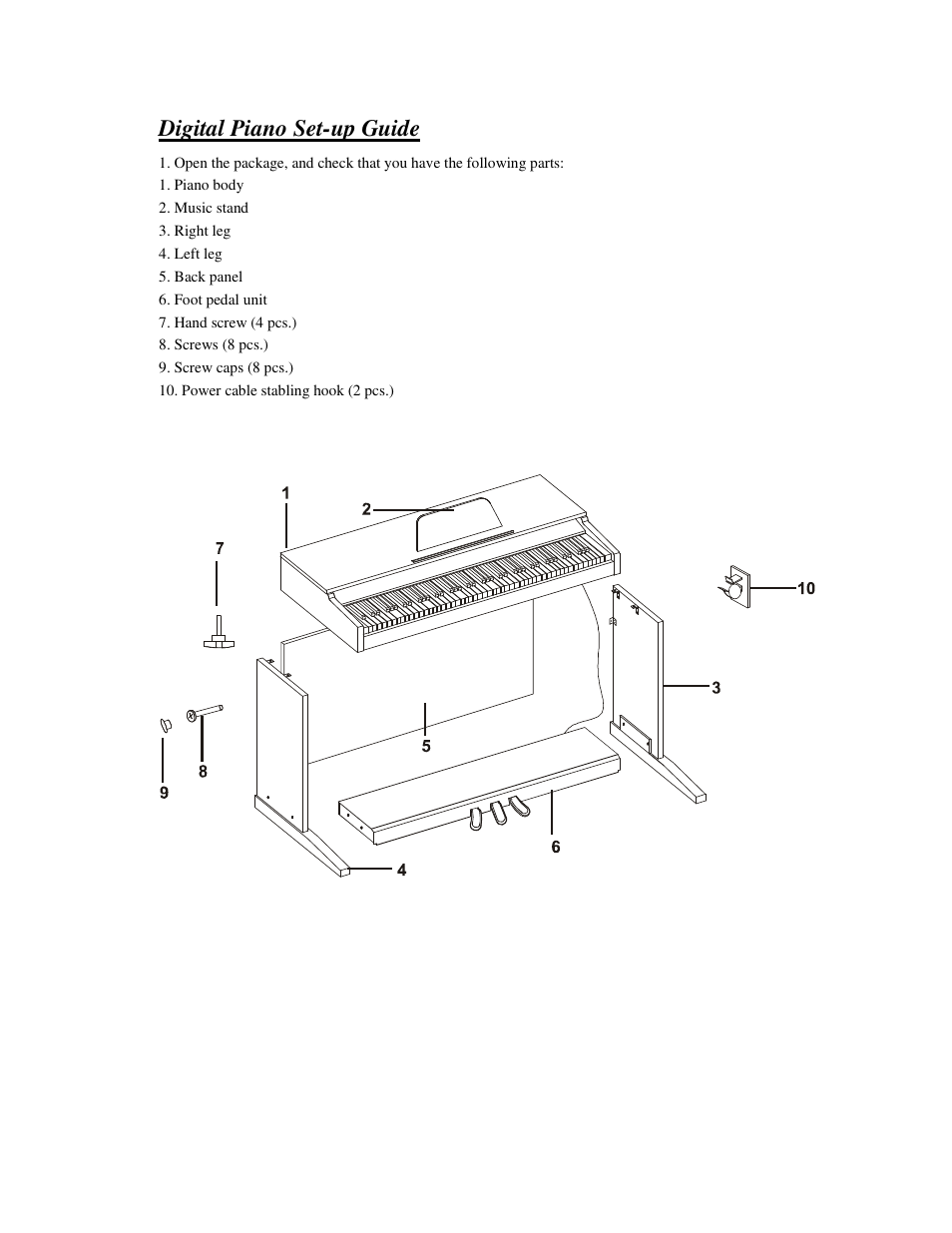 Digital piano set-up guide | HP Princeton HP-21 User Manual | Page 5 / 20