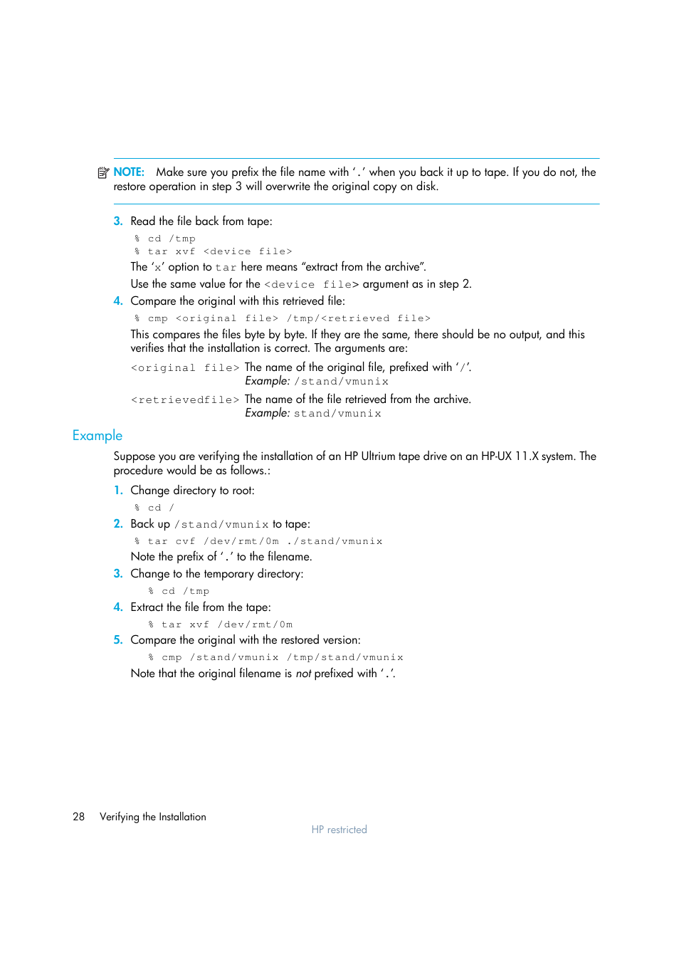 Example | HP Ultrium tape drives Q1538-90925 User Manual | Page 28 / 34
