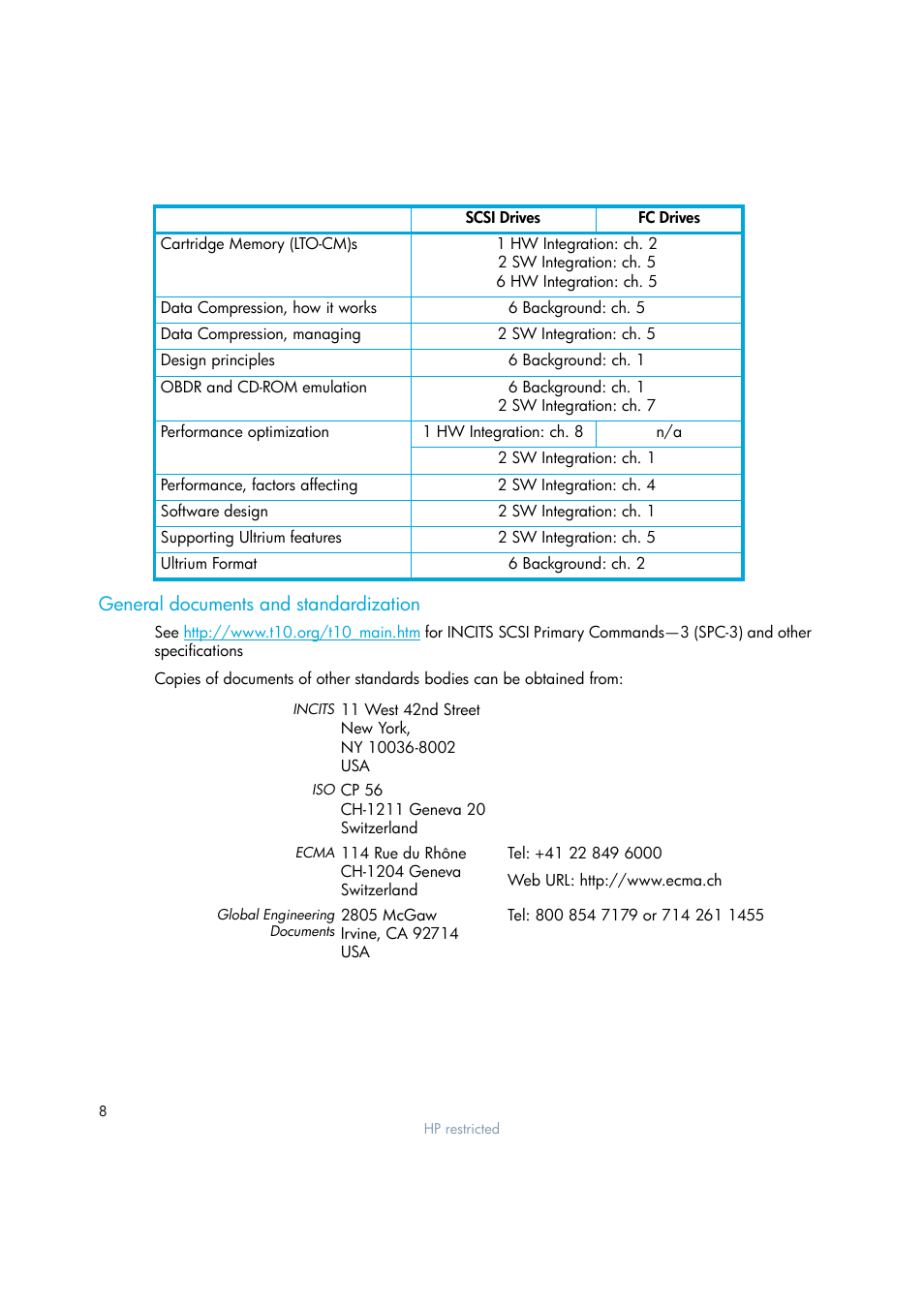 General documents and standardization | HP Ultrium tape drives Q1538-90925 User Manual | Page 8 / 34