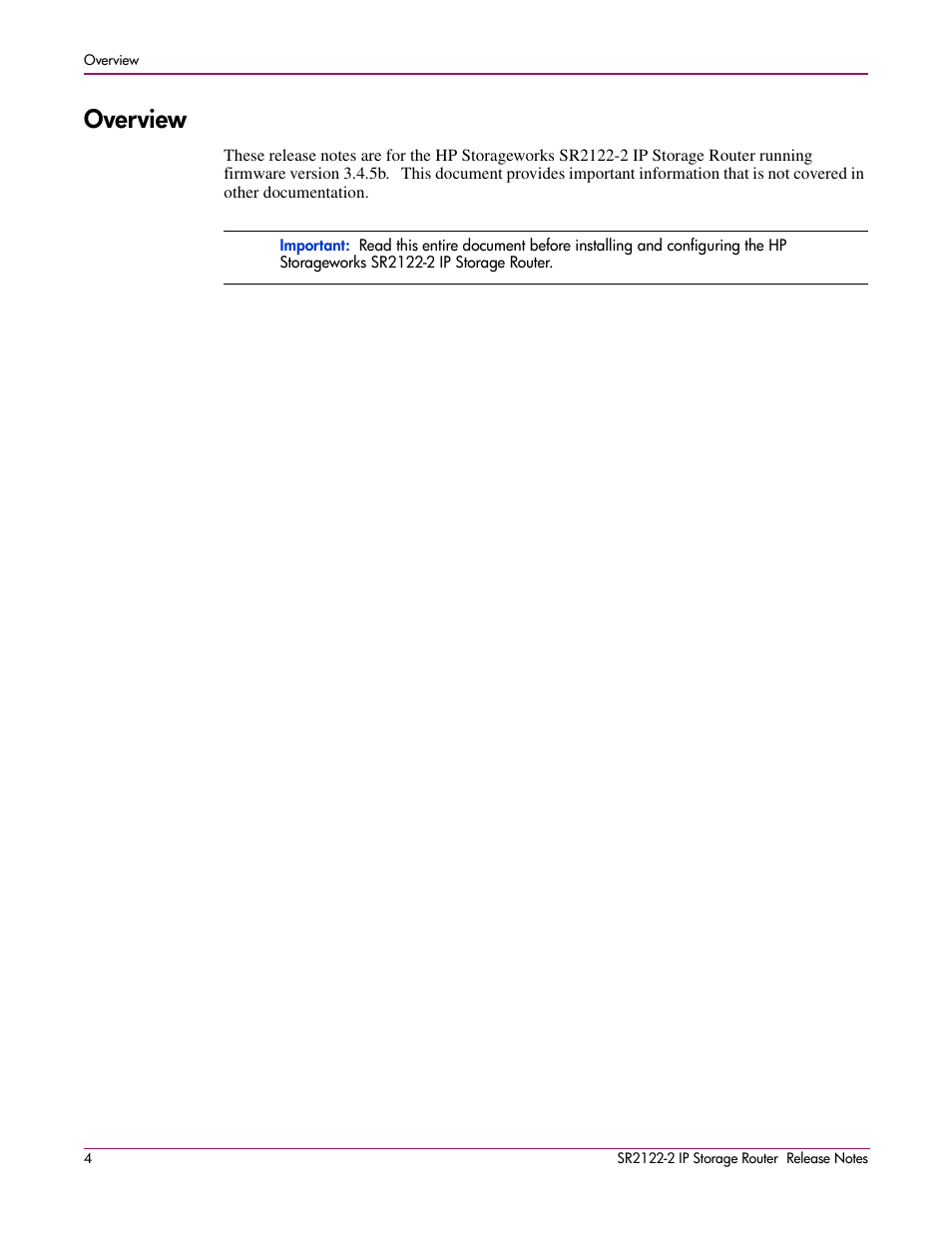 Overview | HP SR2122-2 User Manual | Page 4 / 12